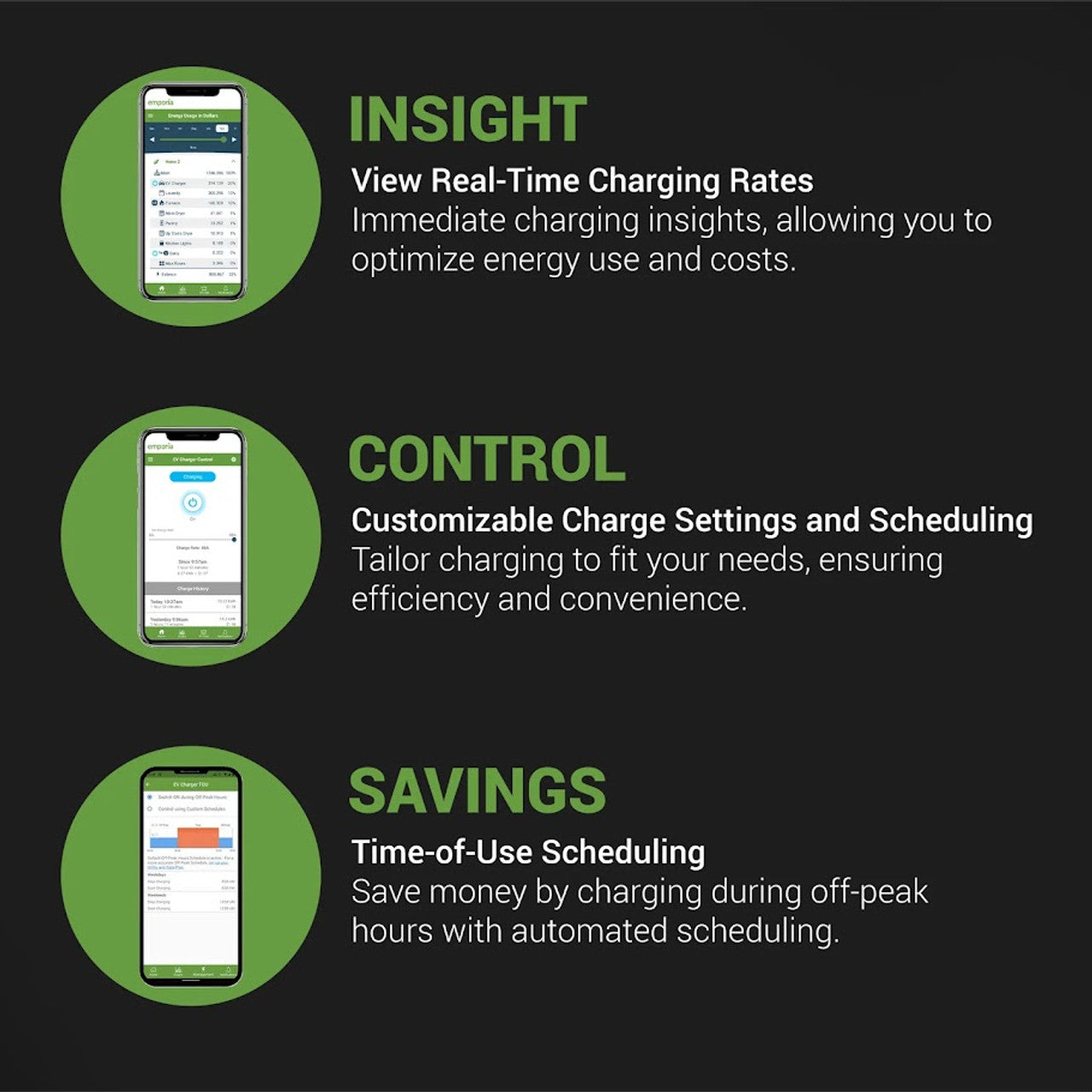 Emporia EV Charger with PowerSmart Load Management | White | Hardwire | J1772
